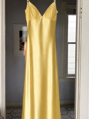 Sunshine Satin Slip Dress with Lace Bodice